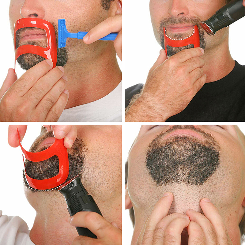 1 stk skabelonguide overskæg skæg gede barbereskæg børste stil herre barberbørste herreværktøj