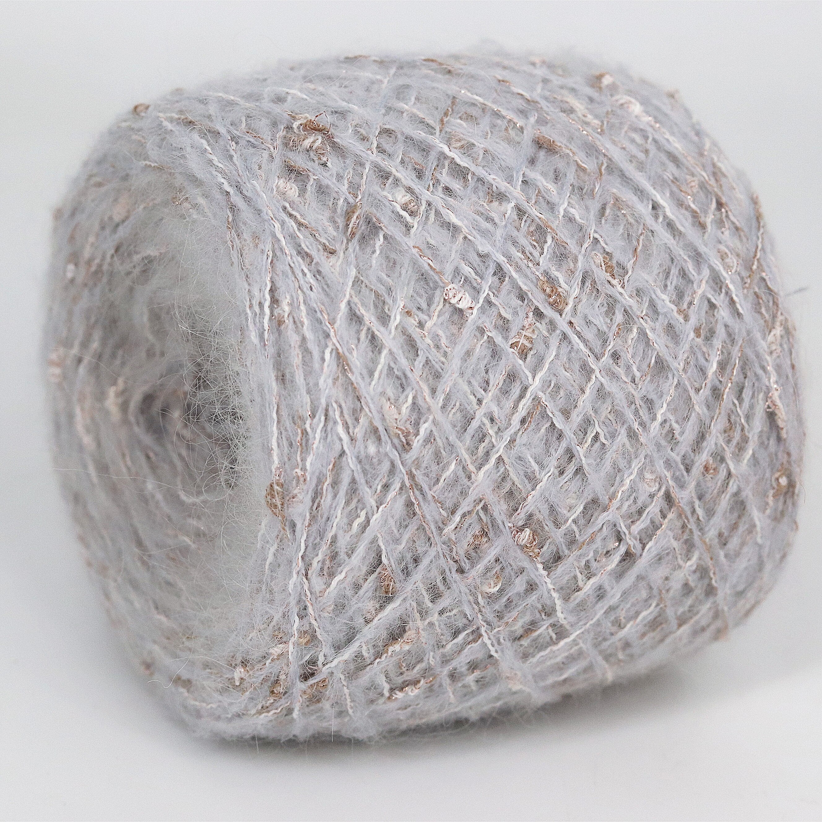 50G Metallic Fancy Knoop Mohair Garen Вязание Пряжа Wol Draad Anti-Pilling Voor Haken Sjaal Trui: light gray