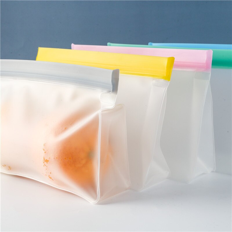 Sealed PEVA fresh keeping bag food packaging self sealing bag thickened and dense refrigerator frozen PEVA food bag reusable