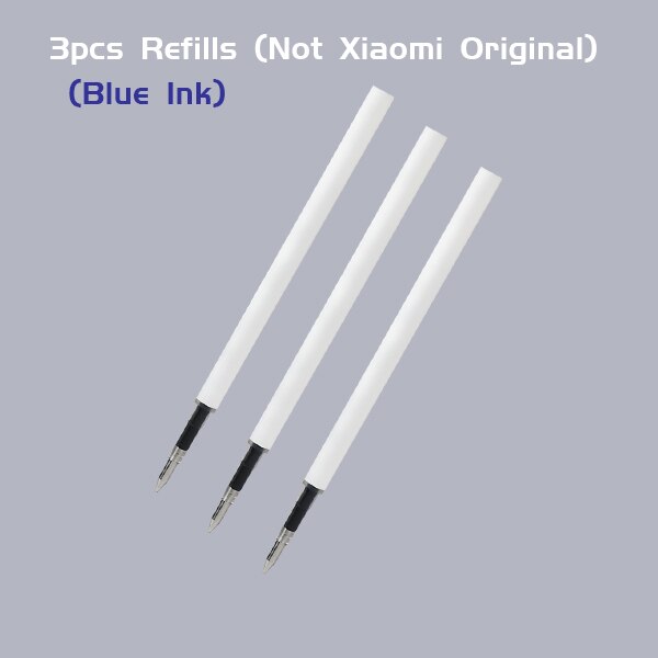 Xiaomi Pen Mijia Pen Sign Pen MI Pen 0.5mm Signing Pen PREMEC Smooth Switzerland Refill MiKuni Japan Ink (Black/Blue) Best: 3 Refills Blue ink