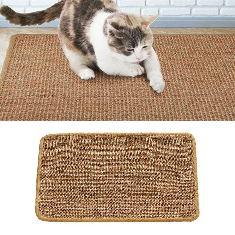 Kat kradsemåtte naturlig sisal katte kradse killing pad klatretræ stol bordmåtte møbelbeskytter måtter legetøj til kæledyr