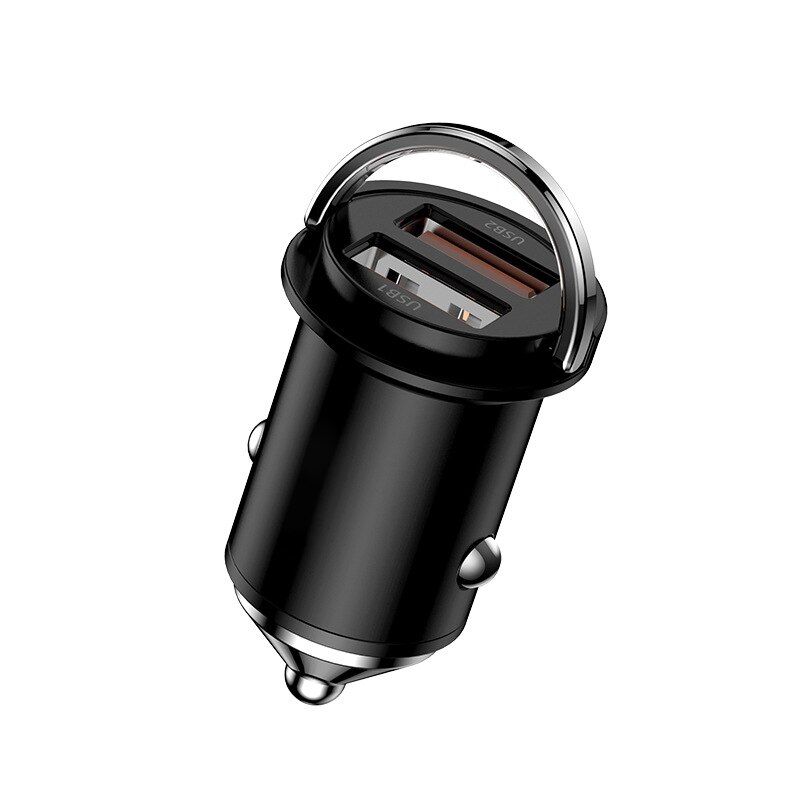 45W Usb Autolader Voor Magsafe Iphone 12 Quick Charge 4.0 3.0 Supercharge Scp Snelle Pd Usb C Draadloze opladen Auto Telefoon Oplader: Black Dual USB