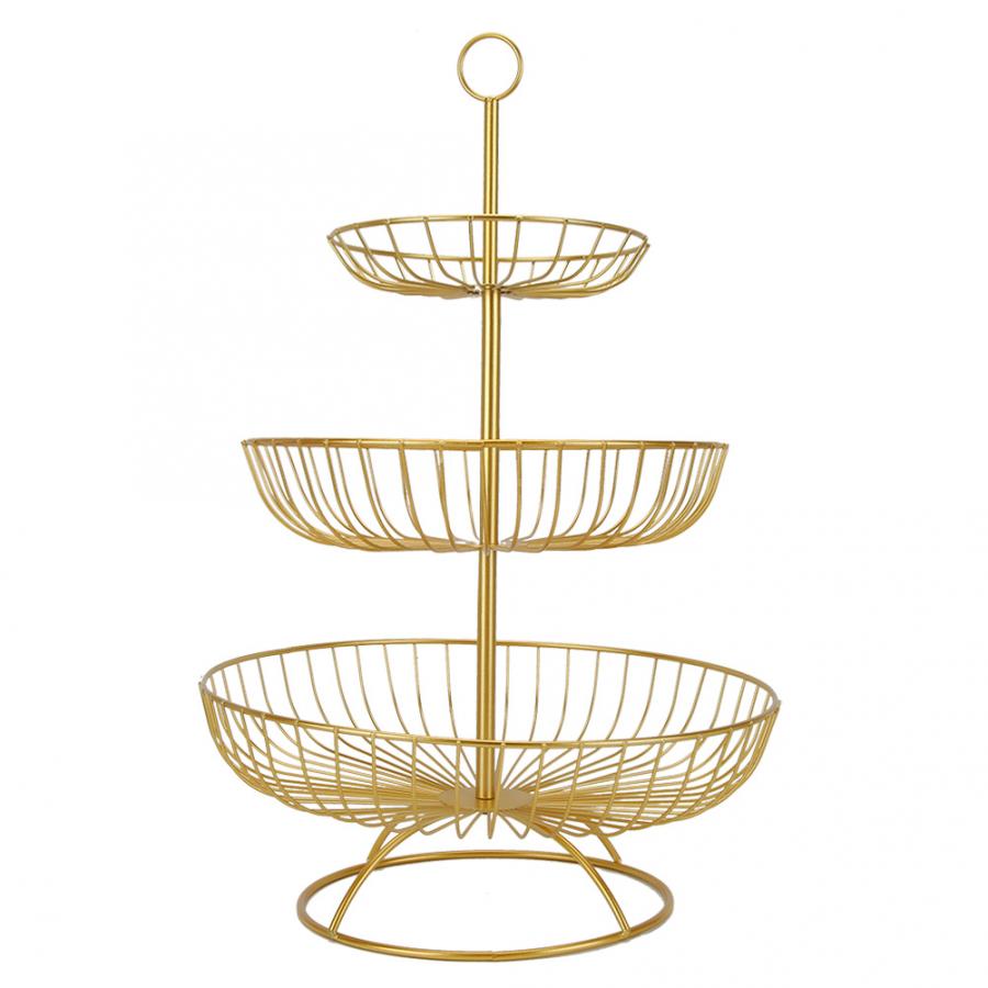 Półmisek na cukierki gospodarstwa domowego salonu nowoczesne 3-szczebel talerz na owoce stojak robić przechowywania talerzy taca koszyk zastawa stołowa koszyk na owoce: żółty