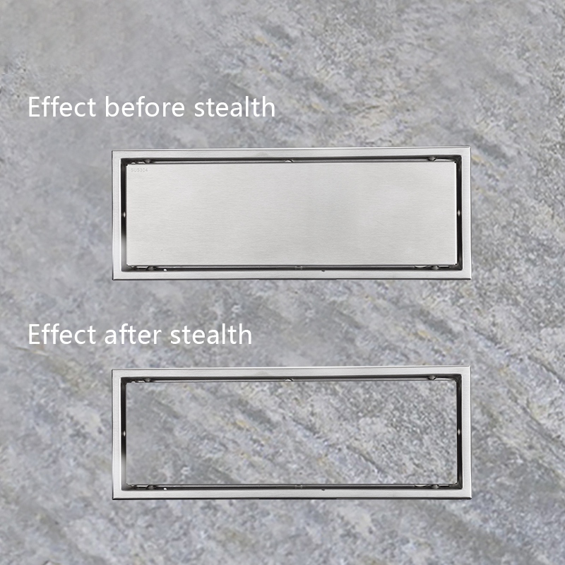 Floor Drains Stainless Steel Linear Shower Floor Drains Tile Insert Drain Channel for Bathroom Kitchen Anti-Odor Invisible Strai