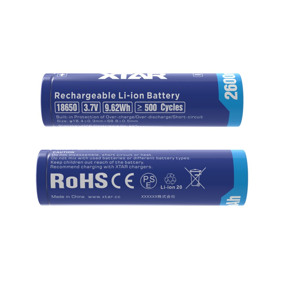 Akumulatory XTAR 18650 2600 mAh 3,7 V do latarek