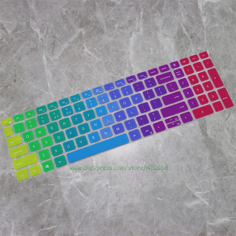 Laptop keyboard Cover Protector Skin For Dell inspiron 15 5510 5515 5518 &amp; DELL inspiron 16 PLUS 7610 DELL Latitude 3520: Rainbow