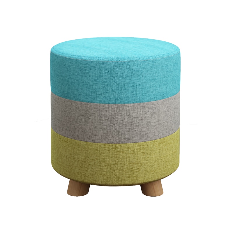 Tissus tabouret rond en bois maison adulte enfants canapé petite chaise basse poufs moderne changement chaussures banc