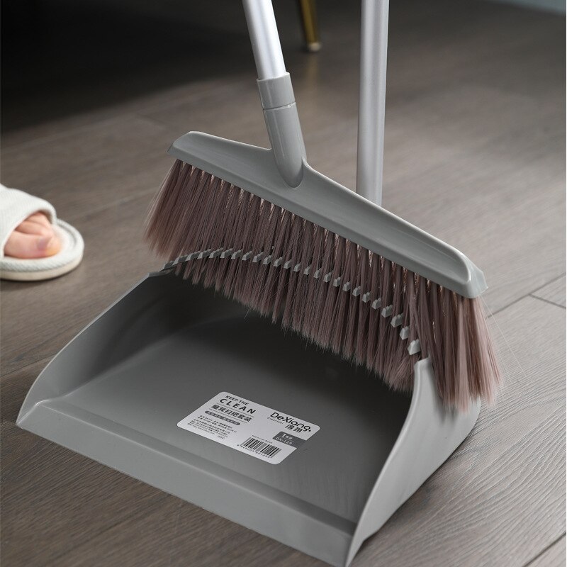 Juego de recogedor de escoba de lujo, cinco filas de lana, conjunto de escobas para limpieza comercial del hogar, varilla de aluminio de lana suave, recogedor de polvo
