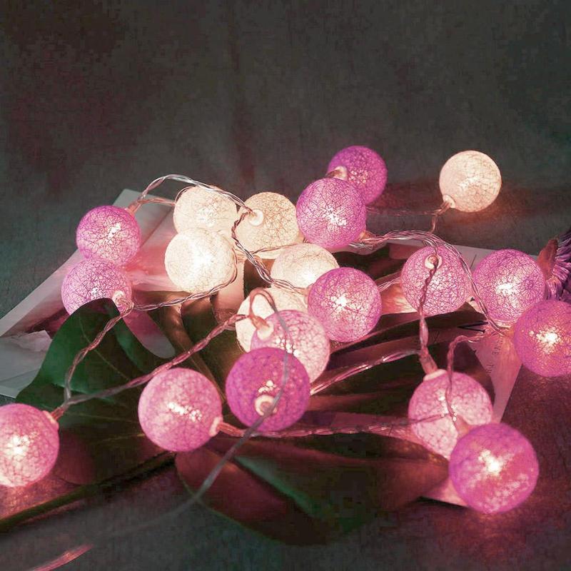 20 led Lumières de Chaîne De Boule De Coton pour la Décoration Extérieure De Noël De De Mariage Guirlande De Noël Globe Chaîne D'éclairage
