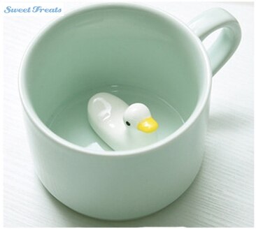Sweettreats small ceramic milk cup with animals cute cartoon nice three-dimensional heat-resistant celadon: 11