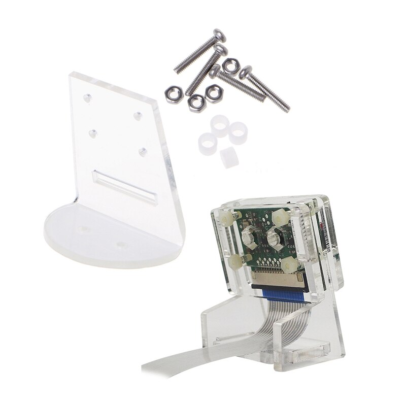 2 Set Acrylic Holder Camera Mount Bracket, 1 Set for Raspberry Pi 3B+ / 3B / 2B & 1 Set for Raspberry Pi OV5647
