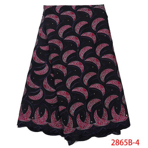 Swiss Voile Lace Fabric Top African Dry Lace Fabric  Swiss Voile Lace In Switzerland with Stones KS2865B-6: Picture 4