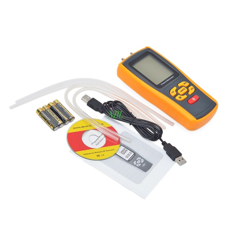 ! Multifunction Digital Pressure Manometer USB Interface (Can connect with PC)And Low Battery Indicator Function