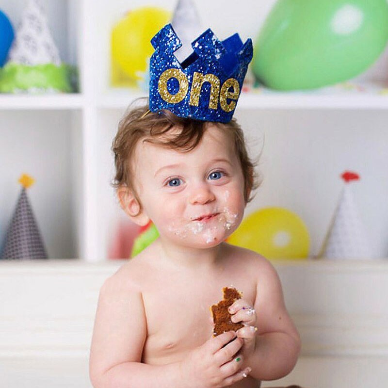 One Year Birthday Hat Tie 1st Birthday Banner Kids Happy Birthday Banner 1 One Year First Birthday Boy Baby Shower