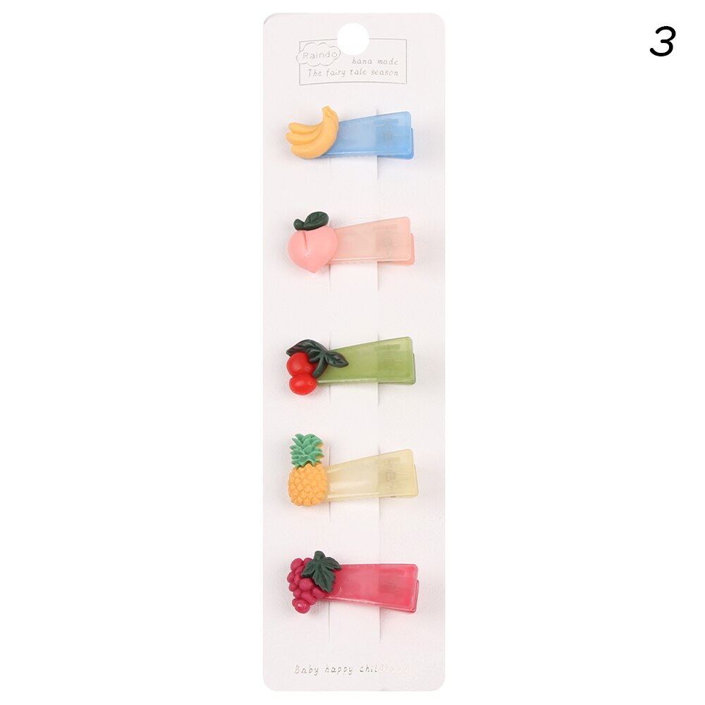 5 Pcs Baby Meisjes Mooie Fruit Sequin Haar Clips Prinses Glanzende Kleurrijke Haarspelden Haarspeldjes Leuke Zoete Hoofddeksels Haar Accessoires: 03