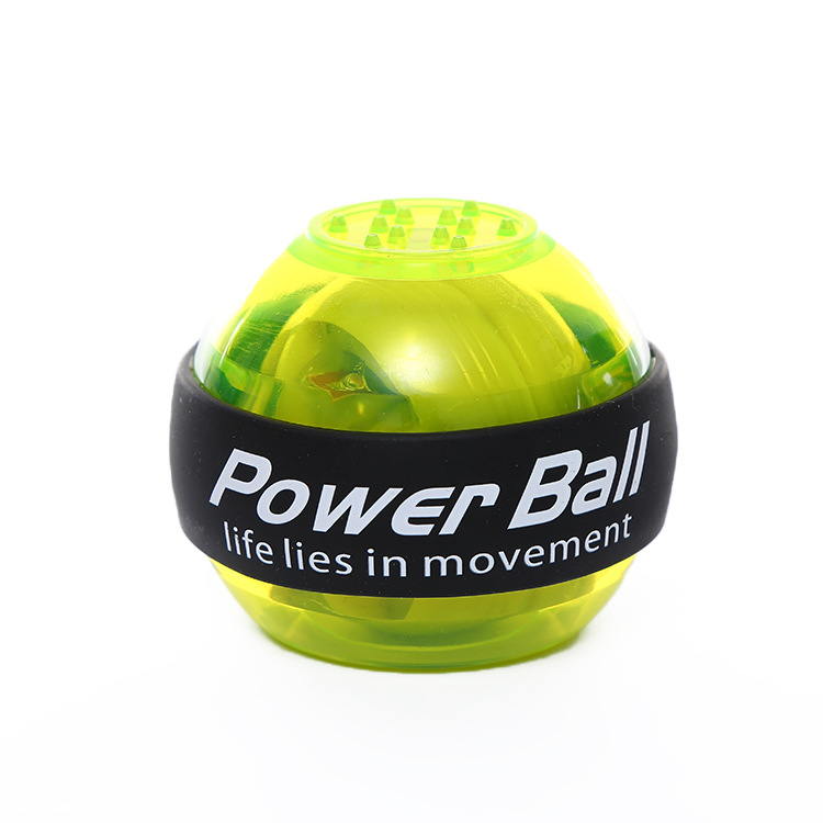 LED Muscle Power Ball Wrist Ball Trainer Relax Gyroscope Power Ball Gyro Arm Exerciser Strengthener Fitness Equipments: yellow
