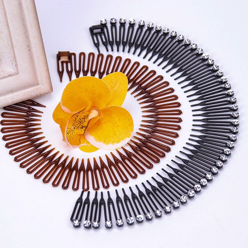 1PC Plastic Full Circle Stretch Diamond Flexible Comb Teeth Headband Hair Band Clip Face Wash Fixed Hair Accessories