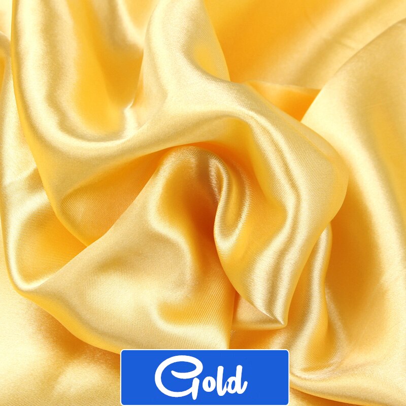 100cm*150cm 16Colors Silks and Satins Fabric Satin Color Butyl Silk Box Lining Lieb Shiny fabrics Clothing Sewing Plain: Gold