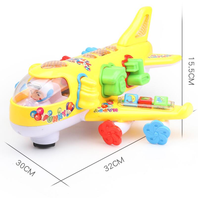 Children's toys baby universal plane flash sound effects colorful electric toys baby boy