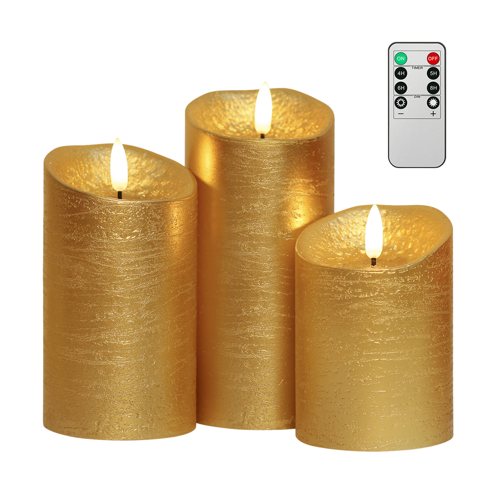 Bougie de noël, affichage de cire dorée, Rose doré, peinture métallique, Bougie Led, lampe, joyeux anniversaire: Or