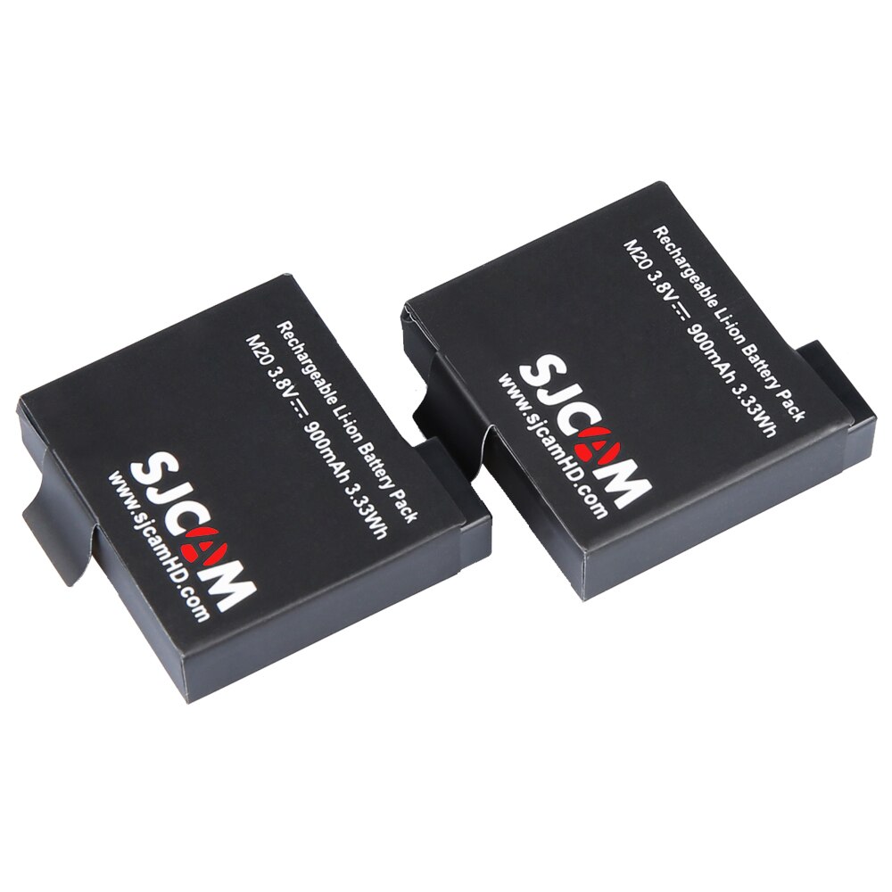 2 stuks Originele SJCAM 3.8V 900mAh 3.33Wh oplaadbare Li-Ion Batterij Zwart voor SJCAM M20 Sport DV Camera batterijen