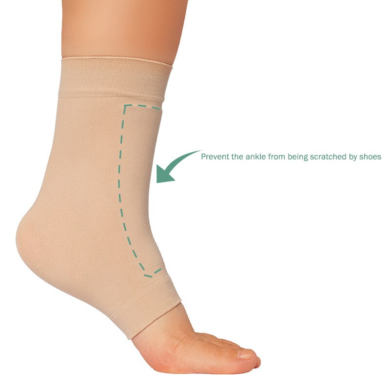 1 par mjuka sko linrelastisk gelbandage nylon ärm ankel häl fot skyddande is konståkning ridning andas