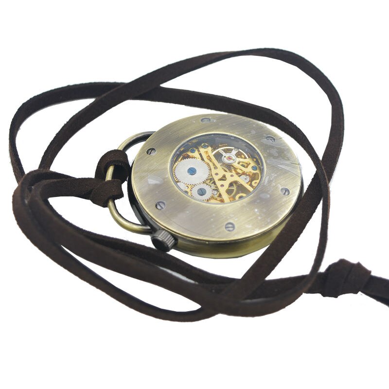 SHUHANG Mens Skeleton Zakhorloge Mechanische Beweging Hand Wind Romeinse Cijfers Vintage Stijl Reloj De Bolsillo