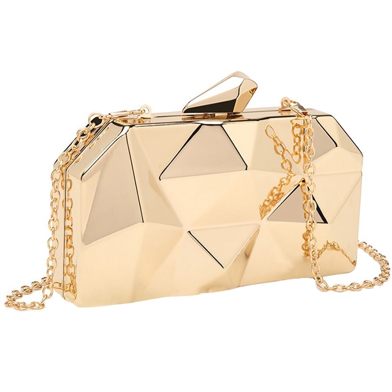 Geometri clutch aftentaske elegant kæde dame håndtaske til fest skuldertaske til bryllup/dating/fest