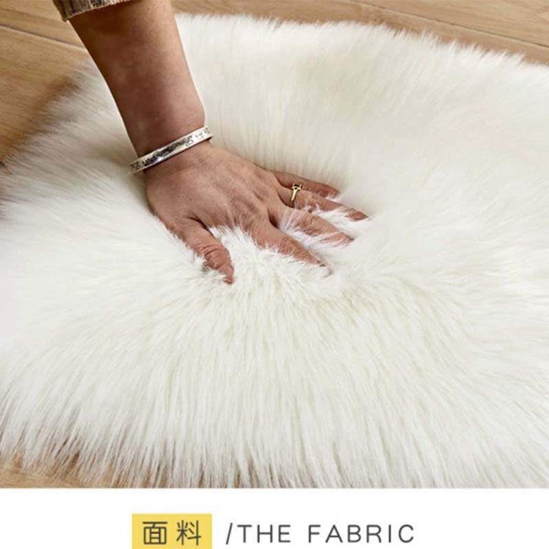Faux Schapenvacht Bont Stoel Kussen Karpetten voor Slaapkamer Vloer Shaggy Zijdeachtige Pluche Tapijt Wit Nachtkastje Mat Zachte