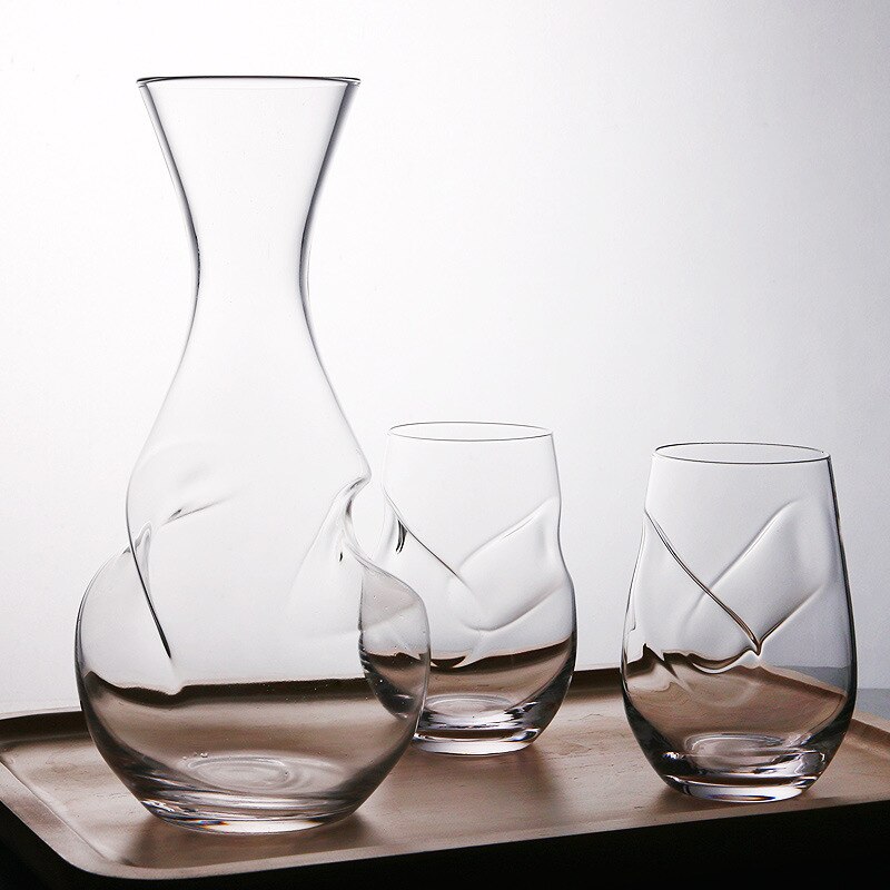 Eleton Whiskey Cup Set thumb cup jug Wine Decanter Wine Carafe Water Jug Wine Container Dispenser Wine Aerator Glass Decanter