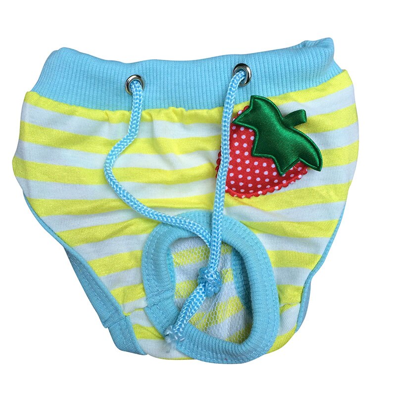 Lief teefje, puppy, gestreepte panty, korte luier, ondergoed