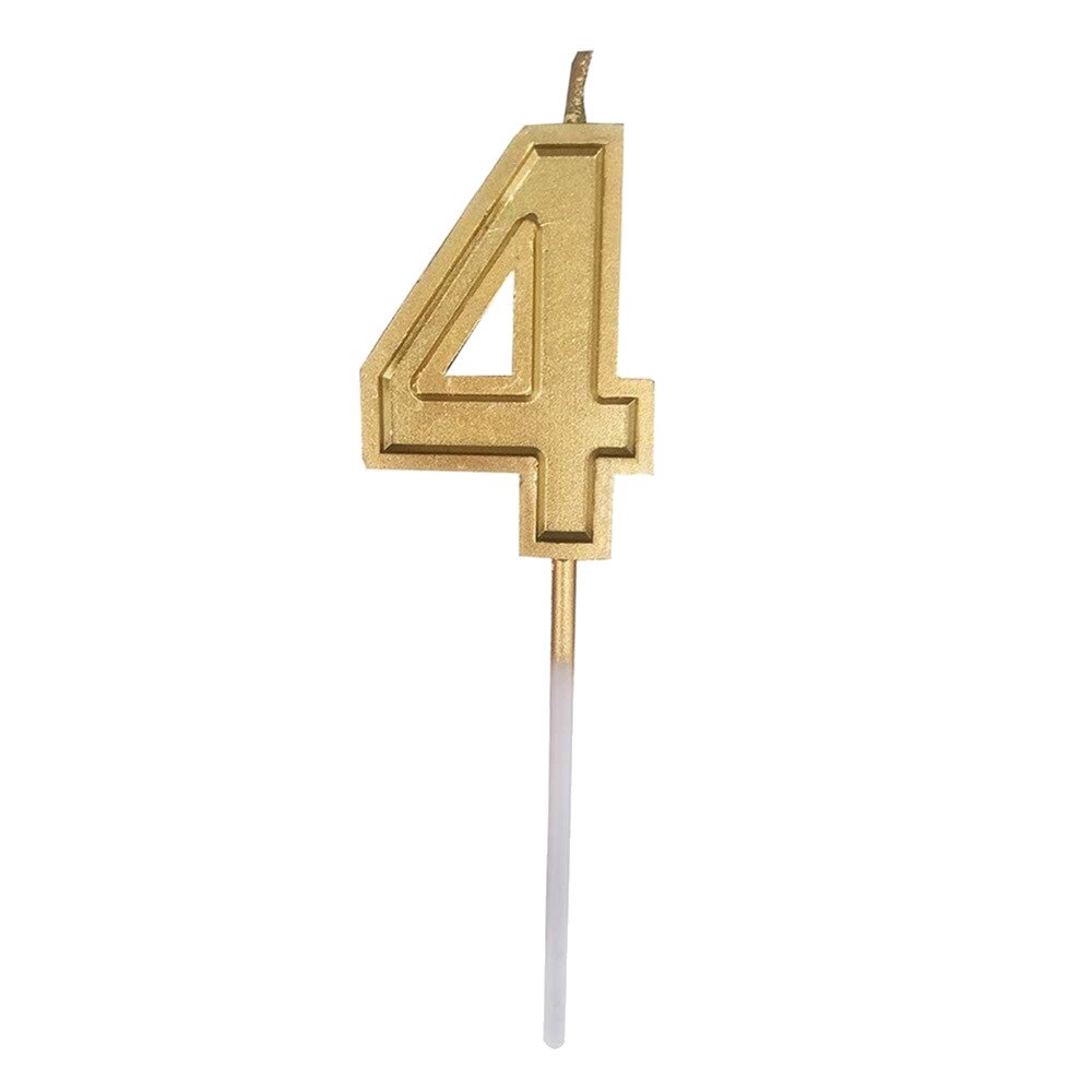 Candle Birthday Wax Candles Gold Numeral Decorative Cake Decor Adults Kids Party bougie anniversaire kaarsen candele 2: 4