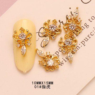 Bijoux en métal pour ongles, breloques en diamant, décoration pour manucure, 5 pièces: green