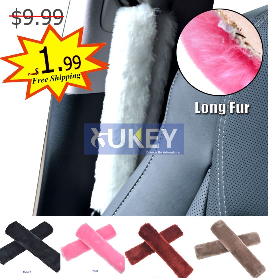 Xukey faux saueskinn ull pels auto bilbelte skulderputer dekke vinter luftig sele setebelte setetrekk bil styling rosa