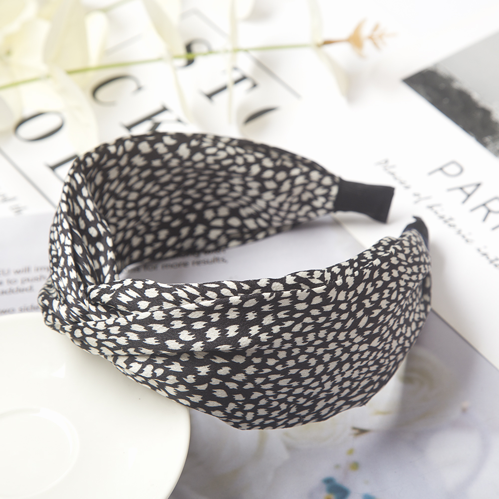 Kwiatowy nadruk wiązane opaski na głowę Bezel Turban elastyczna kokarda krzyżowa opaski do włosów dla kobiet obręcze do włosów opaski dziewczęce akcesoria do włosów biżuteria: Jasno szary