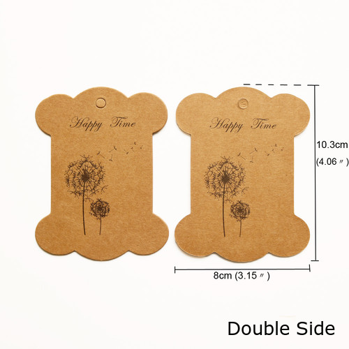 Marcapáginas de papel Kraft bonito, carrete de hilo, tarjeta de gran tamaño, papel grueso hecho a mano, etiqueta de , 50 Uds.: dandelion