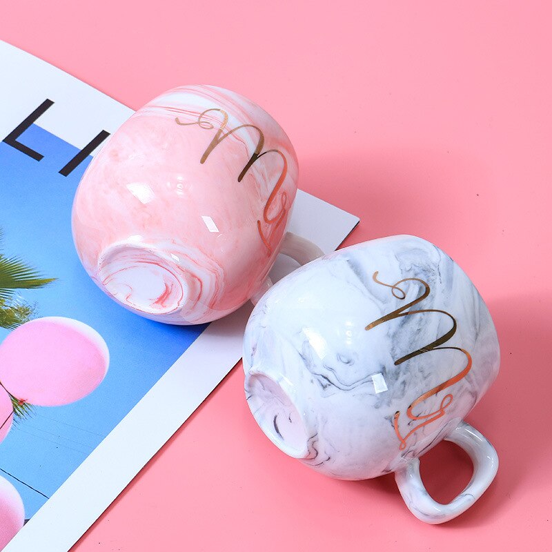 Tazas de café de flamenco, Taza de cerámica de viaje con patrón de mármol, pareja, taza de unicornio, 300-400ml