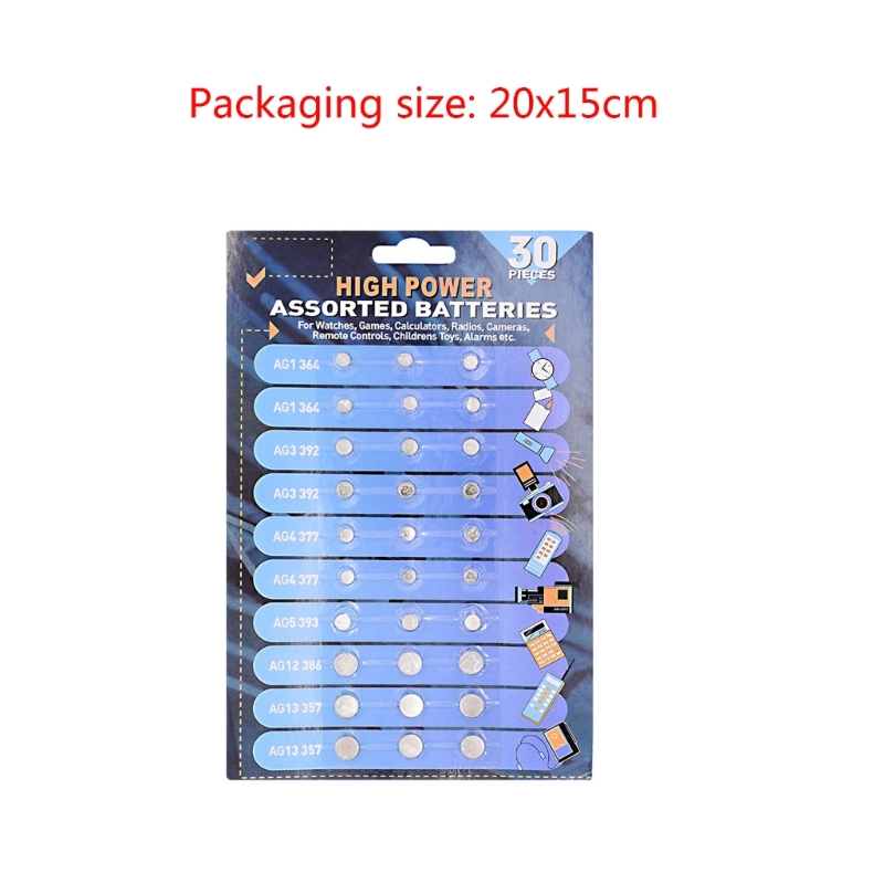 A9LC 30 Stück Knopfzellen-Knopfzellenbatterien für Spielzeug, Schlüssel, Uhrenbatterie