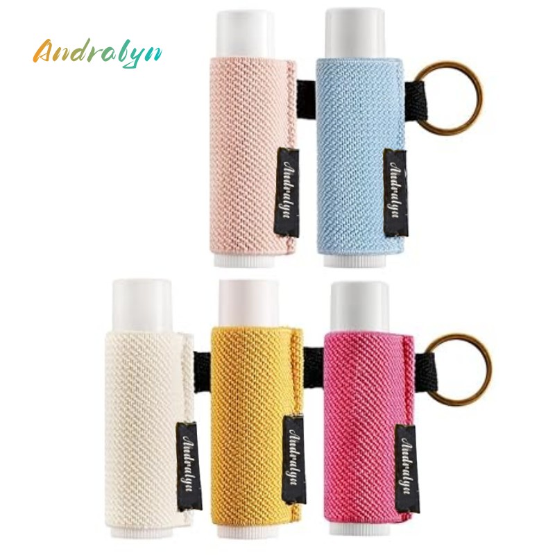 Soporte para bálsamo labial, llavero con Clip en funda para lápiz labial, funda para lápiz labial, llavero elástico de punto ajustado para bálsamo labial