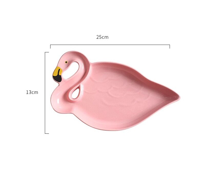 Platos nuevos de flamencos, Rosa 3D plato de cerámica, platos de frutas secas para aperitivos, Bol para postre de frutas, juego de porcelana: L