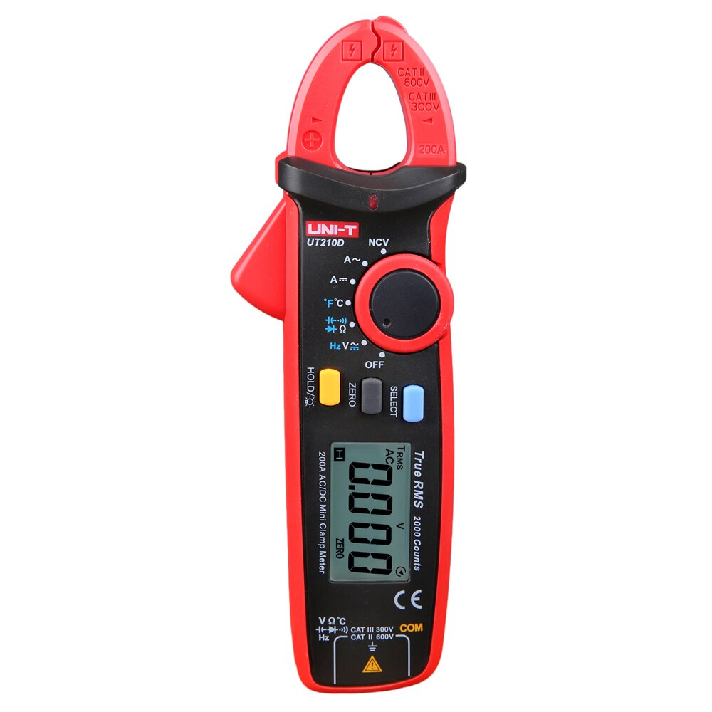 UNI-T UT210D Digital Clamp Meter True RMS Voltage Resistance Capacitance Multimeter Temperature Measure Auto Range Tester: Default Title