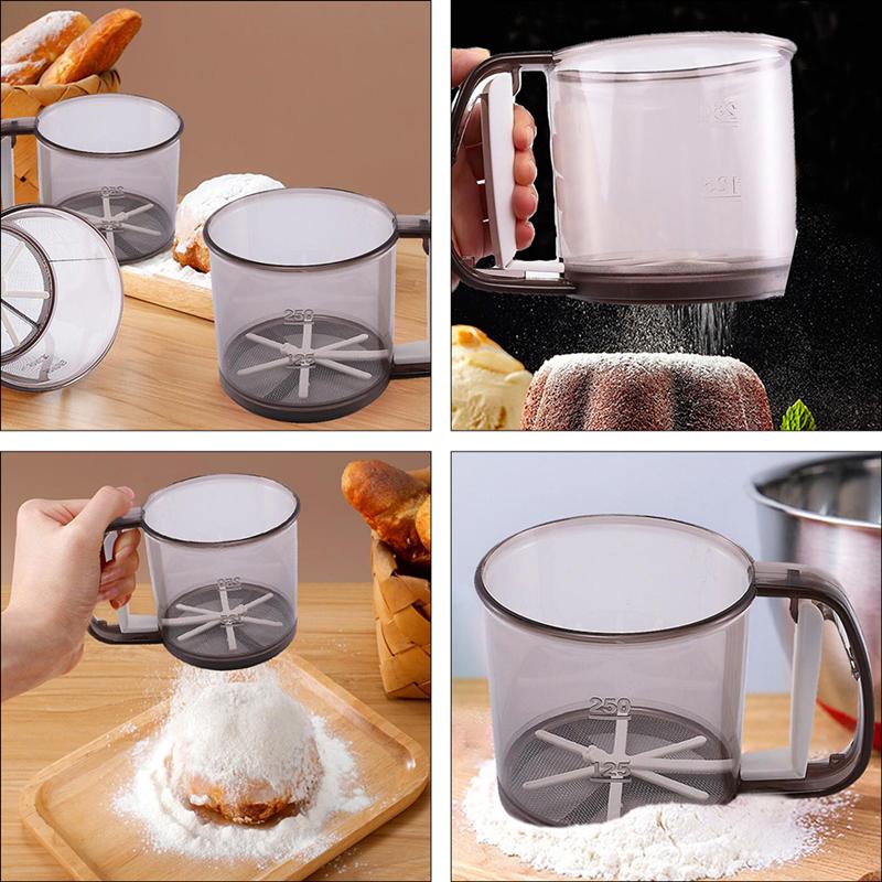 Household Flour Sifter Handheld Sieve Flour Strainer Sieve Tools for Baking