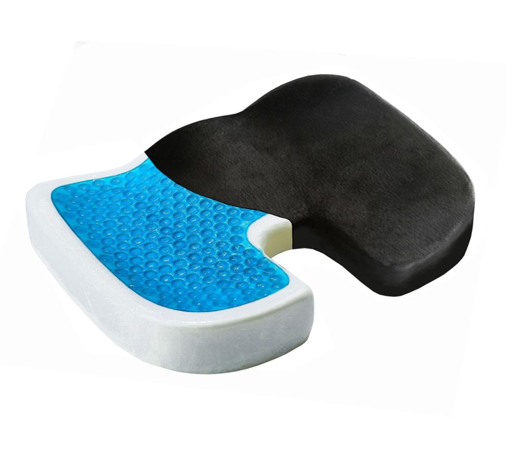 cojín de esponja de Gel cómodo, cojín de espuma con memoria para asiento, cojín en forma de U anti-hemorroides para silla de oficina, cojín para asiento de coche