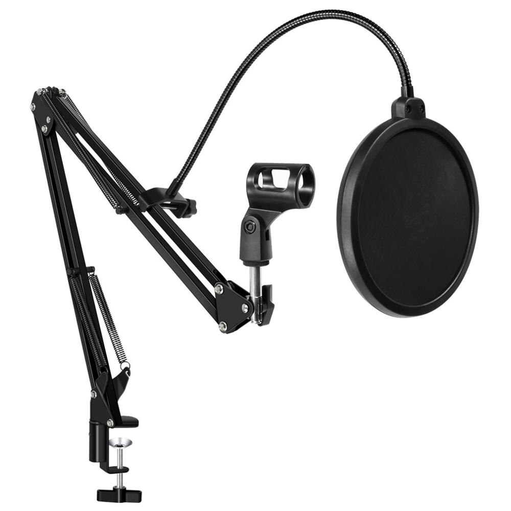 Metal Recording Studio Microphone Stand For bm800 K669 Blue Yeti Microphone Suspension Boom Scissor Arm Holder with Phone Clip: Type 2