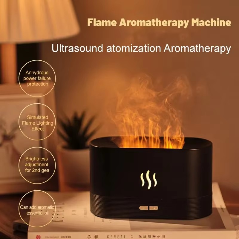 2024 Kleurrijke Simulatie Vlam Luchtbevochtiger USB Plug-in Aroma Luchtbevochtiger Ultrasone Cool Mist Maker Diffuser Luchtreiniger