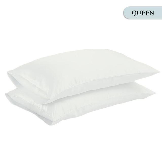 Queen/king zijden satijnen kussensloop beddengoed kussensloop glad huis wit zwart grijs hemelsblauw roze zilver: Britse koningin wit