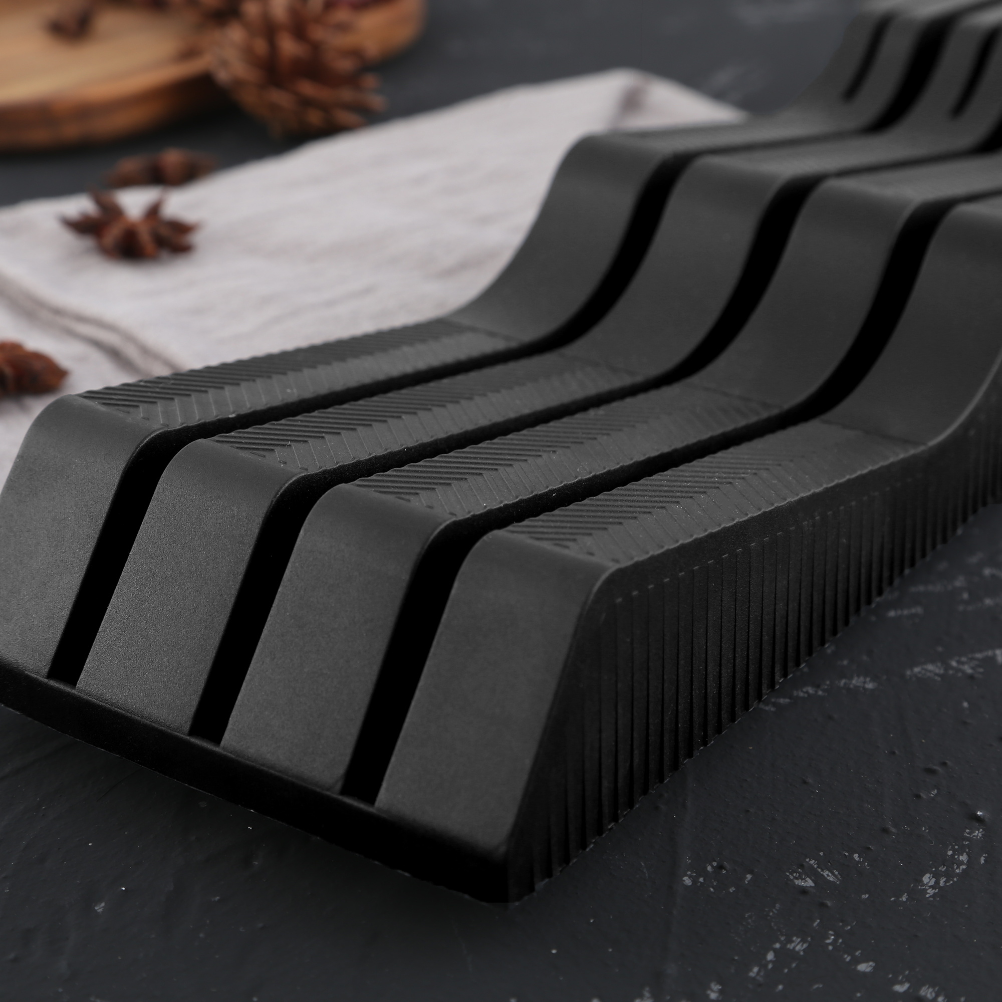 2pcs Chef Knife Holder Drawer Plastic Knives Storage Shelf Kitchen Accessories Tools Knife Stand Organzier Drawer Knife Holder