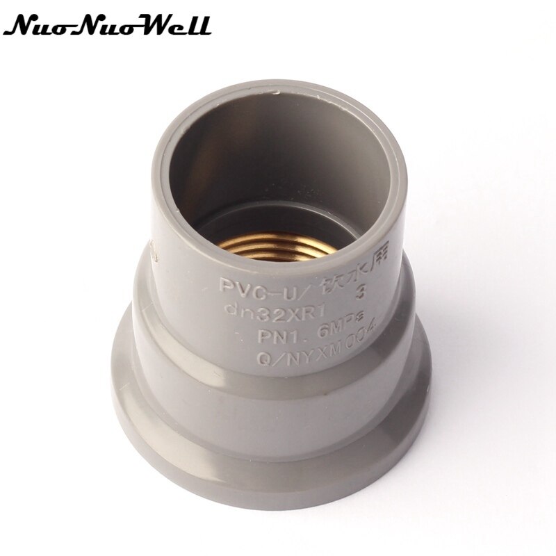 Inner Diameter 32mm X G 1'' Copper Female Thread Straight PVC Pipe Connectors Newest Garden Watering Tube Pipe Thread Joint