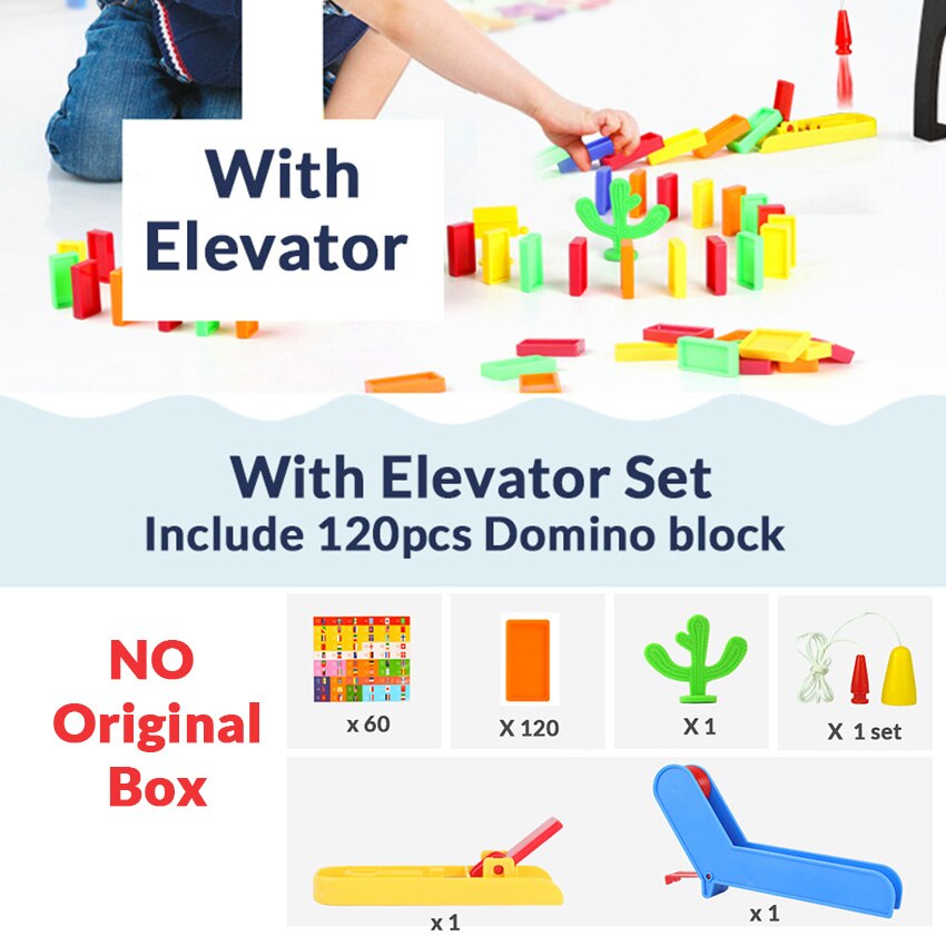 120pcs Domino set with Elevator kit Develop Ability and Enhance self-confidence Educational Plasti Bricks Toys Gft: Elevator set N