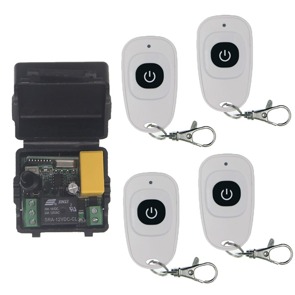 Simple Mini Size 10A AC 220V 1CH 1 CH 10A RF Wireless Remote Control Switch System, Receiver+ Transmitter ,315/433 MHz: 4 / 433 MHz